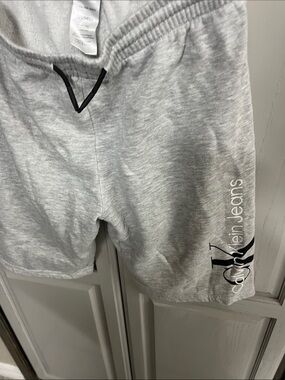 Calvin Klein Jean boys Light Gray Logo Athletic Shorts